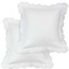 Pillowcases & Shams * | Melange 300Tc Double Scalloped Percale Set Of 2 Euro Shams Home Pillowcases & Shams