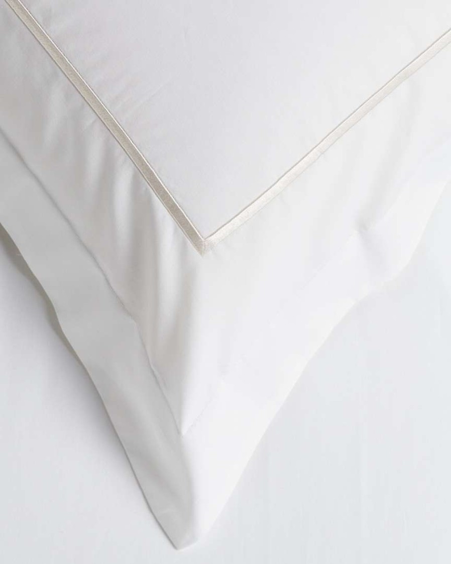 Duvet Inserts & Duvets * | Melange 300Tc Percale Single Embroidered Stripe Duvet Set Home Duvet Inserts & Duvets