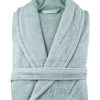 Robes & Slippers * | Melange 100% Turkish Cotton Bathrobe Celestial Blue Home Robes & Slippers