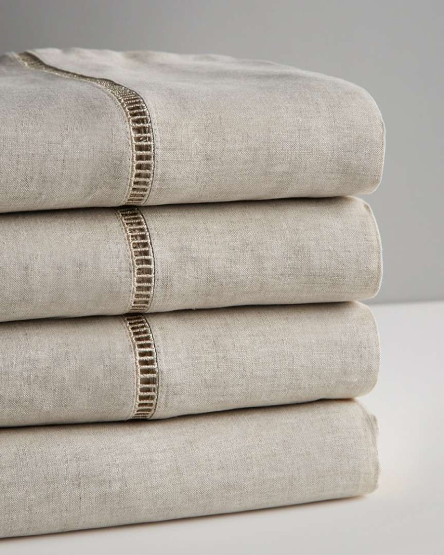 Sheets * | Melange Hemstitich Linen Sheet Set Home Sheets