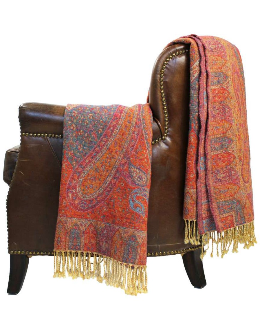 Blankets & Throws * | Melange Marrakesh Paisley Wool Jacquard Throw Home Blankets & Throws