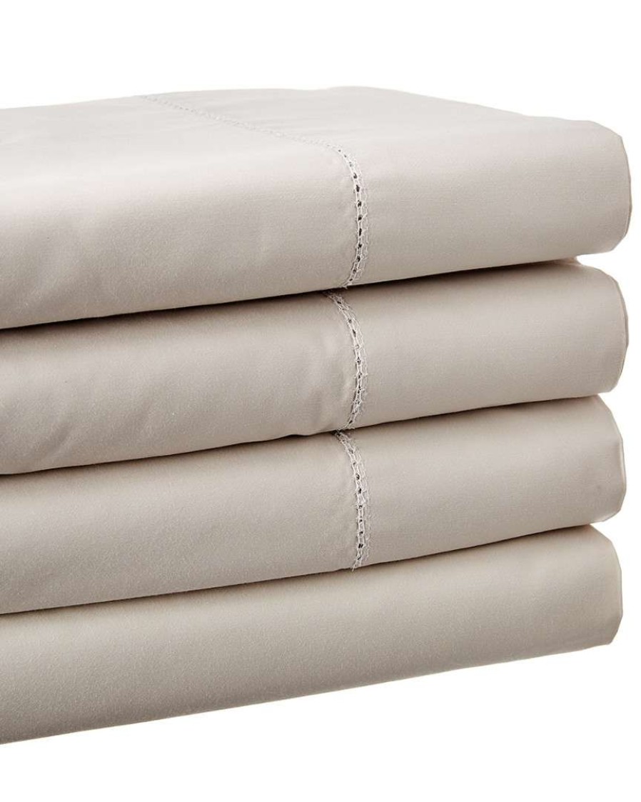 Sheets * | Melange Solid Hemstitch Sheet Set Home Sheets