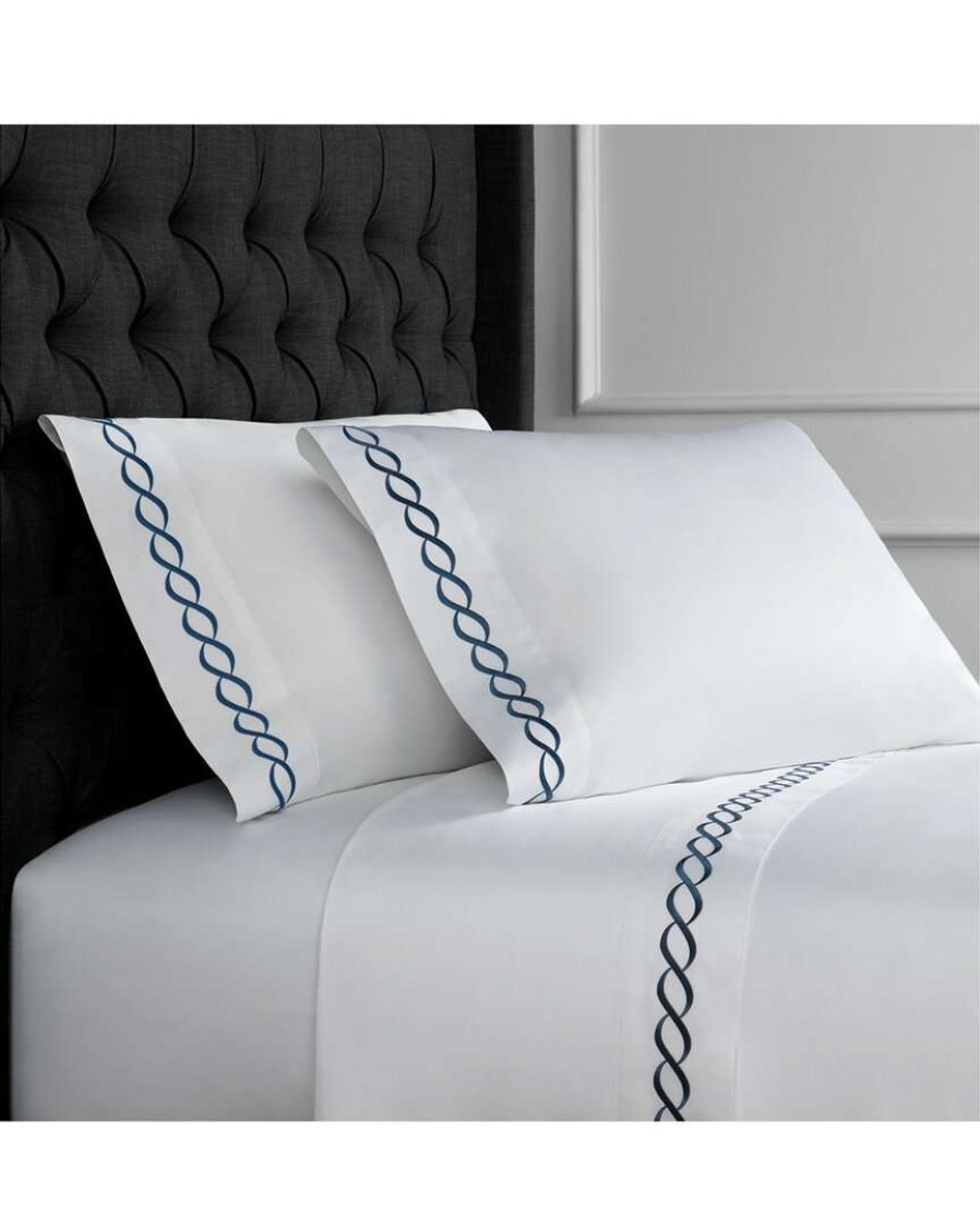 Sheets * | Melange Home T600 Rope Embroidered Sheet Set Sheets Navy