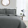 Comforters & Quilts * | Melange Home Stonewash Diamond Ruffles Quilt Set Comforters & Quilts