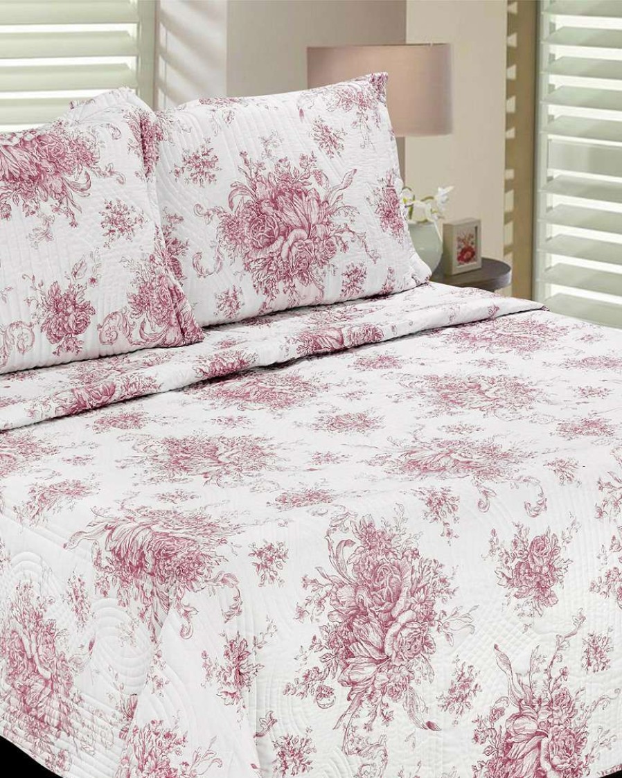 Comforters & Quilts * | Melange Toile Cotton Quilt Set Home Comforters & Quilts