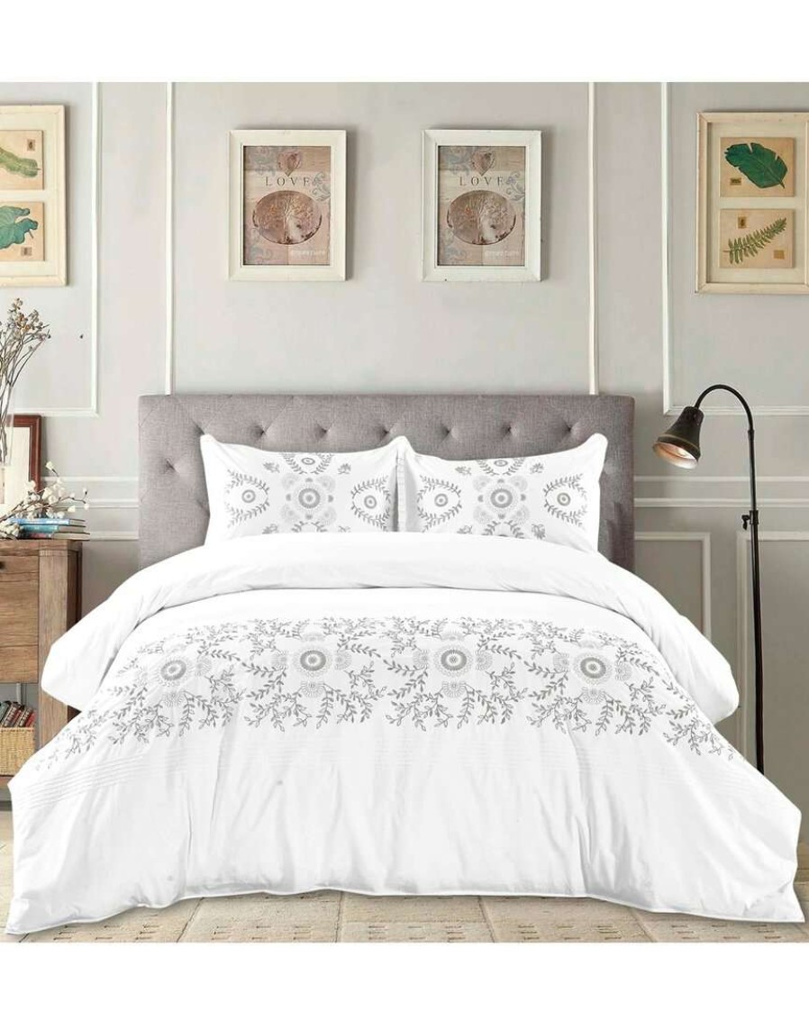 Duvet Inserts & Duvets * | Melange Midas Embroidered Duvet Set Home Duvet Inserts & Duvets