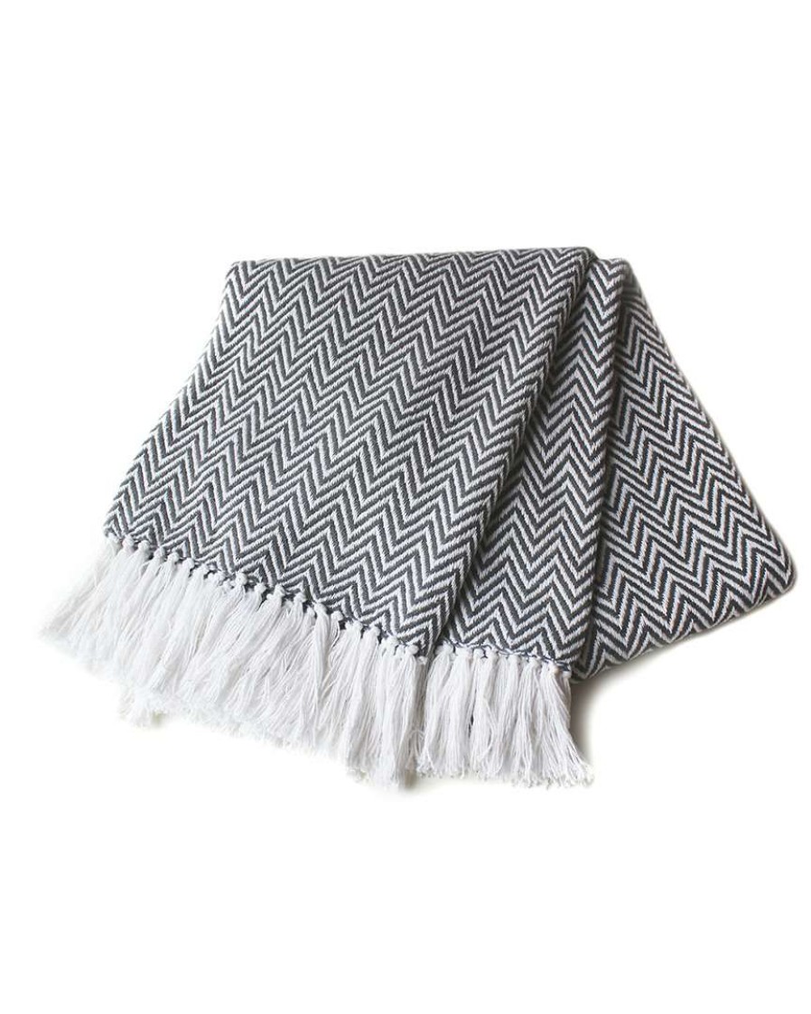 Blankets & Throws * | Melange Herringbone Throw Home Blankets & Throws