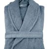 Robes & Slippers * | Melange 100% Turkish Cotton Bathrobe Slate Blue Home Robes & Slippers