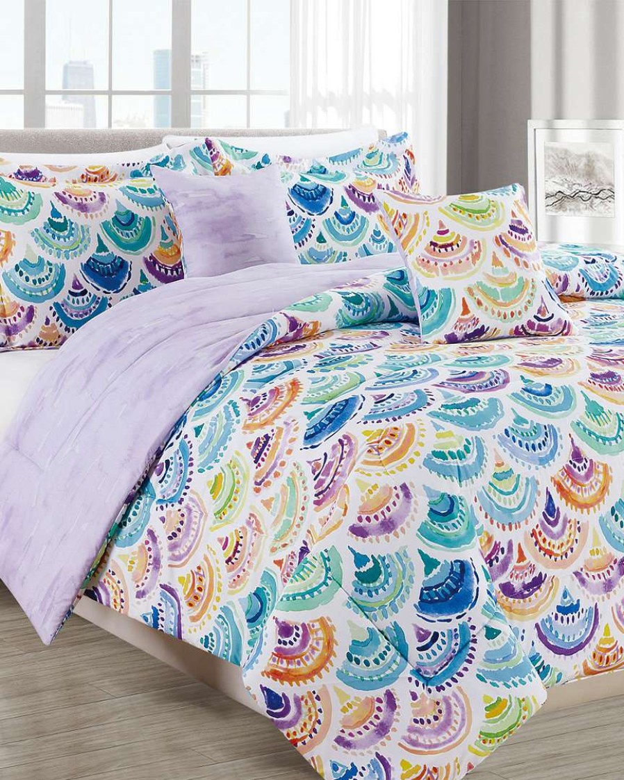 Comforters & Quilts * | Melange Barbarian Rainbow Mermacita 5Pc Comforter Set Home Comforters & Quilts