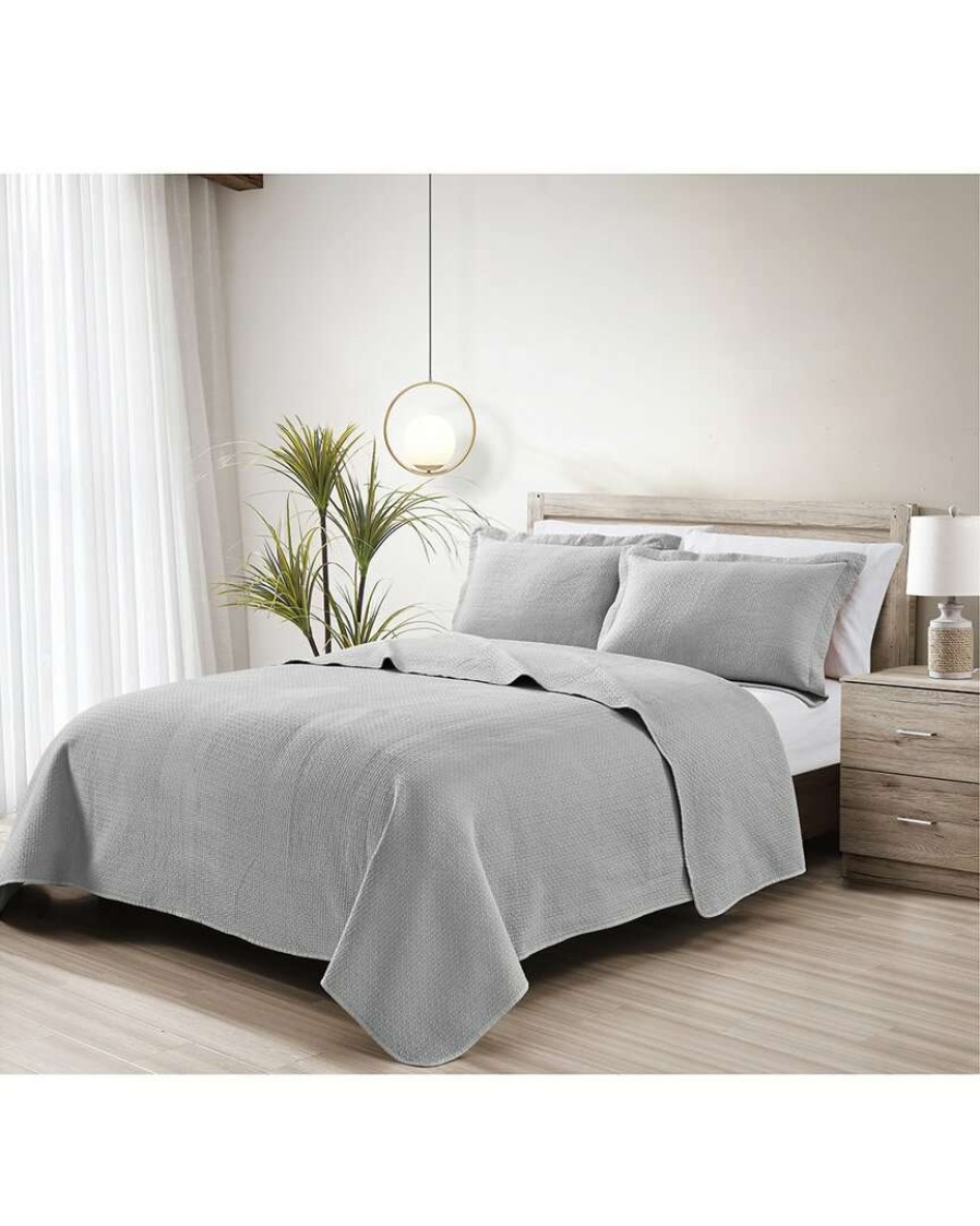 Comforters & Quilts * | Melange Home Stonewash Micro Vermechelli Quilt Set Comforters & Quilts