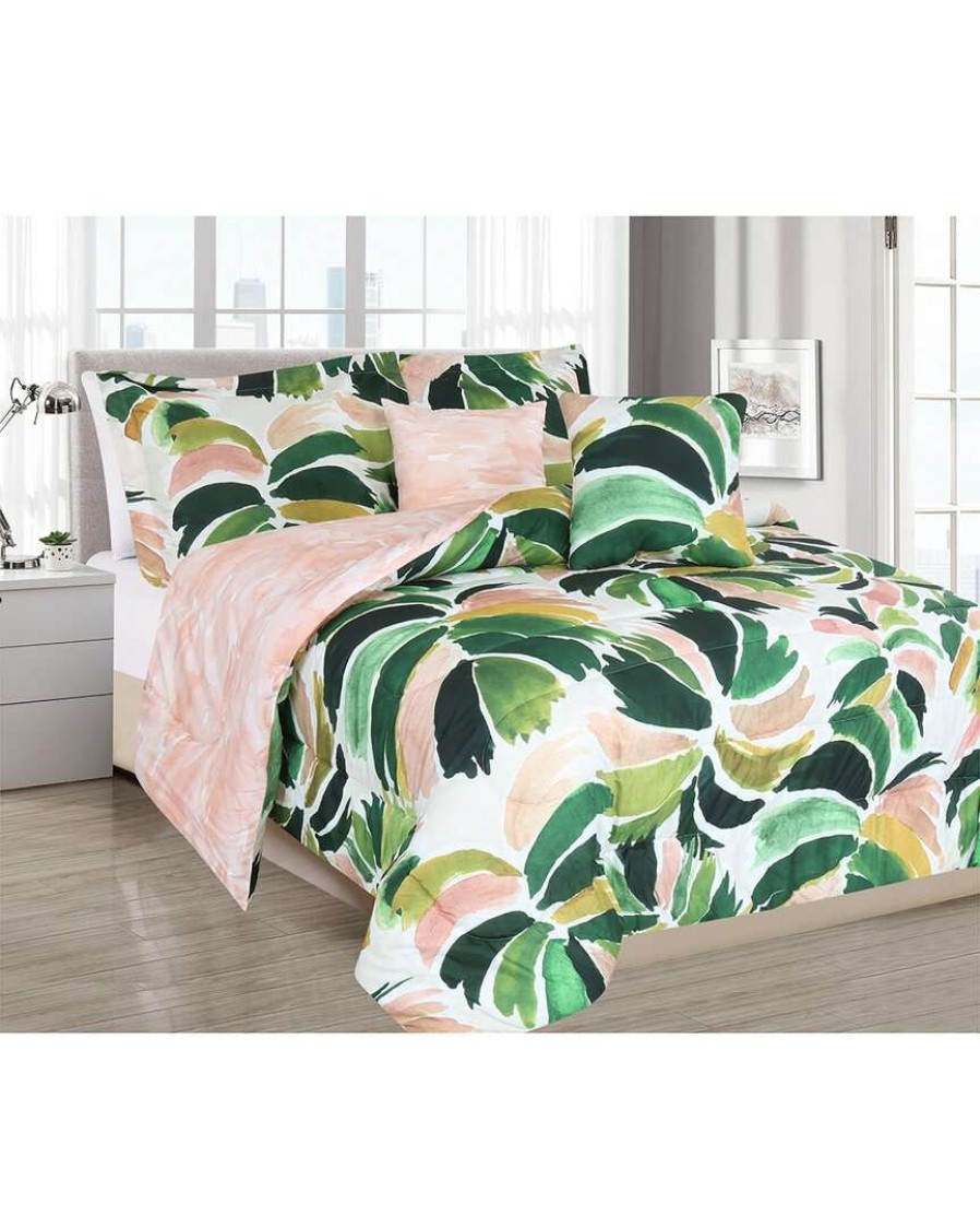 Comforters & Quilts * | Melange Barbarian Junglicious Monsteras Comforter Set Home Comforters & Quilts