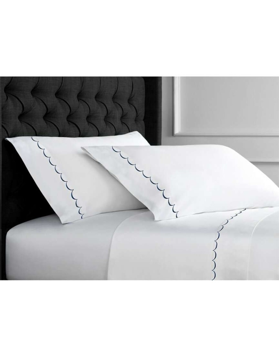 Sheets * | Melange Home T600 Scallop Embroidered Sheet Set Sheets Navy