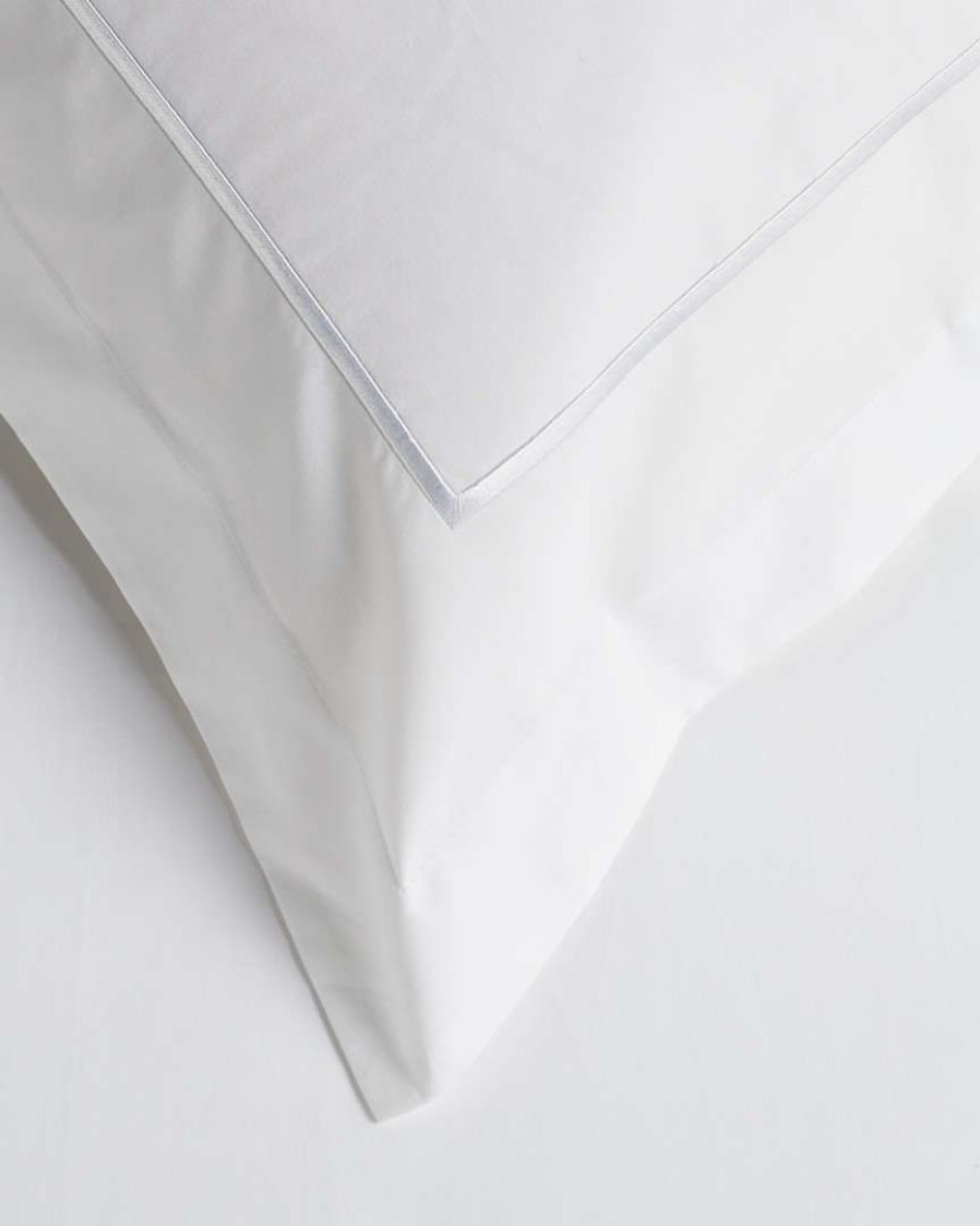 Duvet Inserts & Duvets * | Melange 300Tc Percale Single Embroidered Stripe Duvet Set Home Duvet Inserts & Duvets