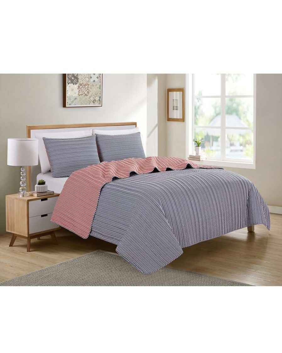 Comforters & Quilts * | Melange American Stripe Reversible Quilt Set Home Comforters & Quilts