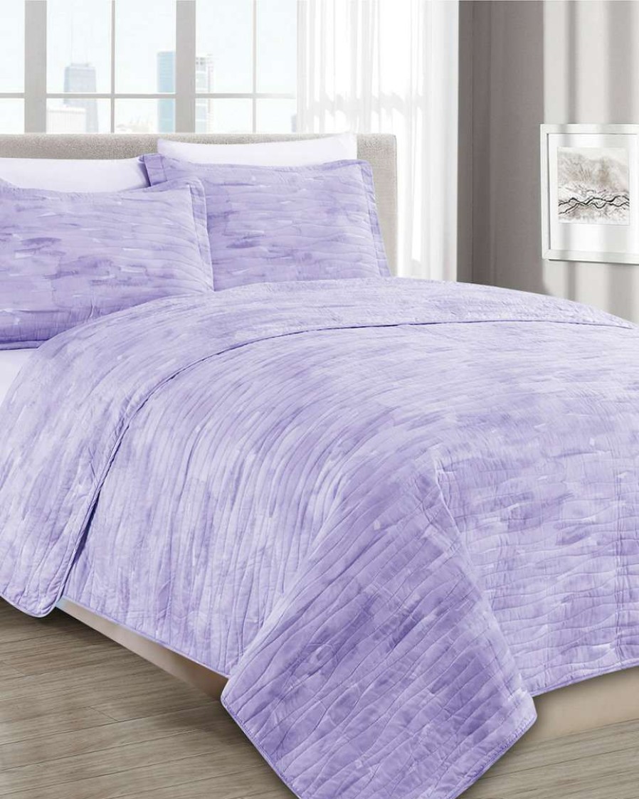 Comforters & Quilts * | Melange Barbarian Sleepy Texture Quilt Set Lilac Home Comforters & Quilts