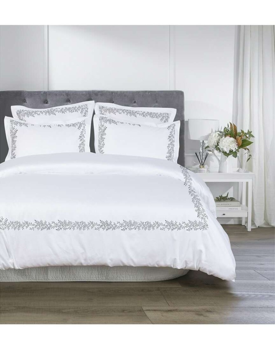 Duvet Inserts & Duvets * | Melange Home Floral Vine Embroidery 3Pc Duvet Set Duvet Inserts & Duvets