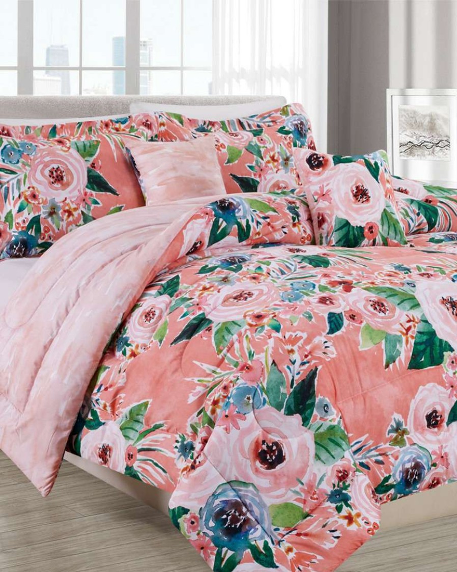 Comforters & Quilts * | Melange Barbarian Gone Floral 5Pc Comforter Set Home Comforters & Quilts