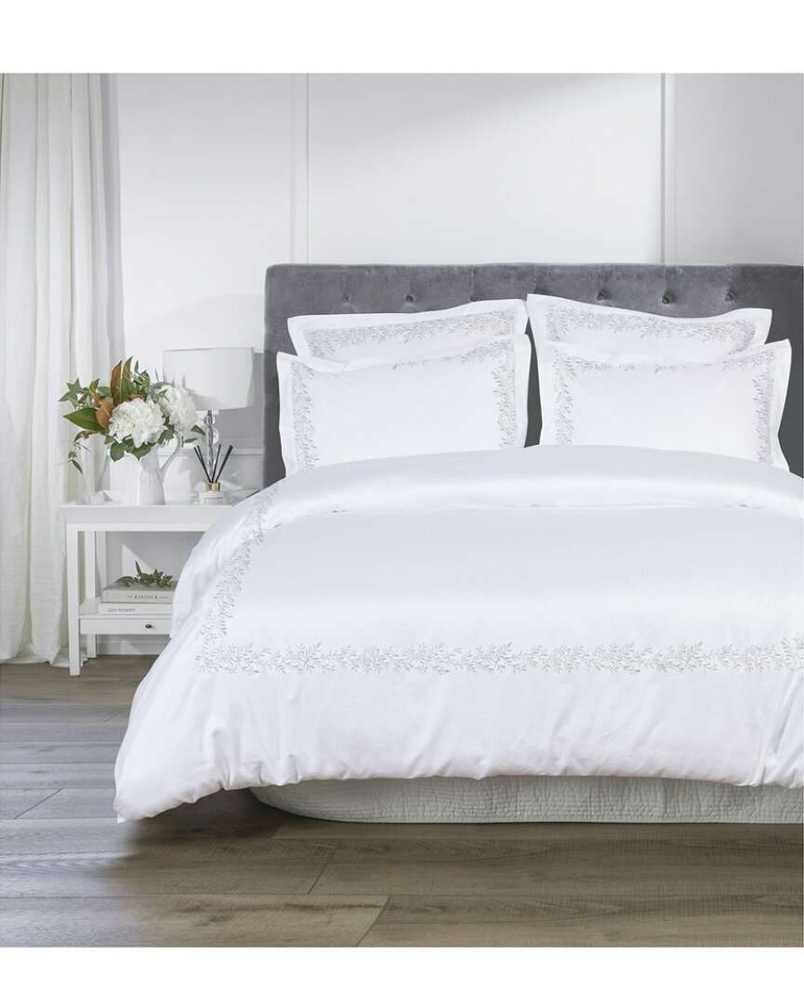 Duvet Inserts & Duvets * | Melange Home Floral Vine Embroidery 3Pc Duvet Set Duvet Inserts & Duvets