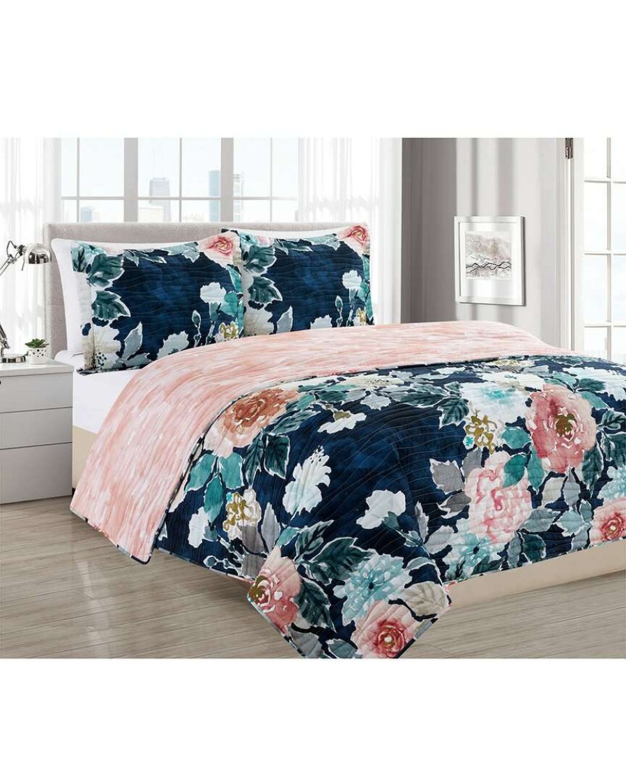 Comforters & Quilts * | Melange Barbarian Banked Floral Quilt Set Home Comforters & Quilts