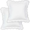 Pillowcases & Shams * | Melange Home Double Scalloped Embroidered Sham Pair Pillowcases & Shams