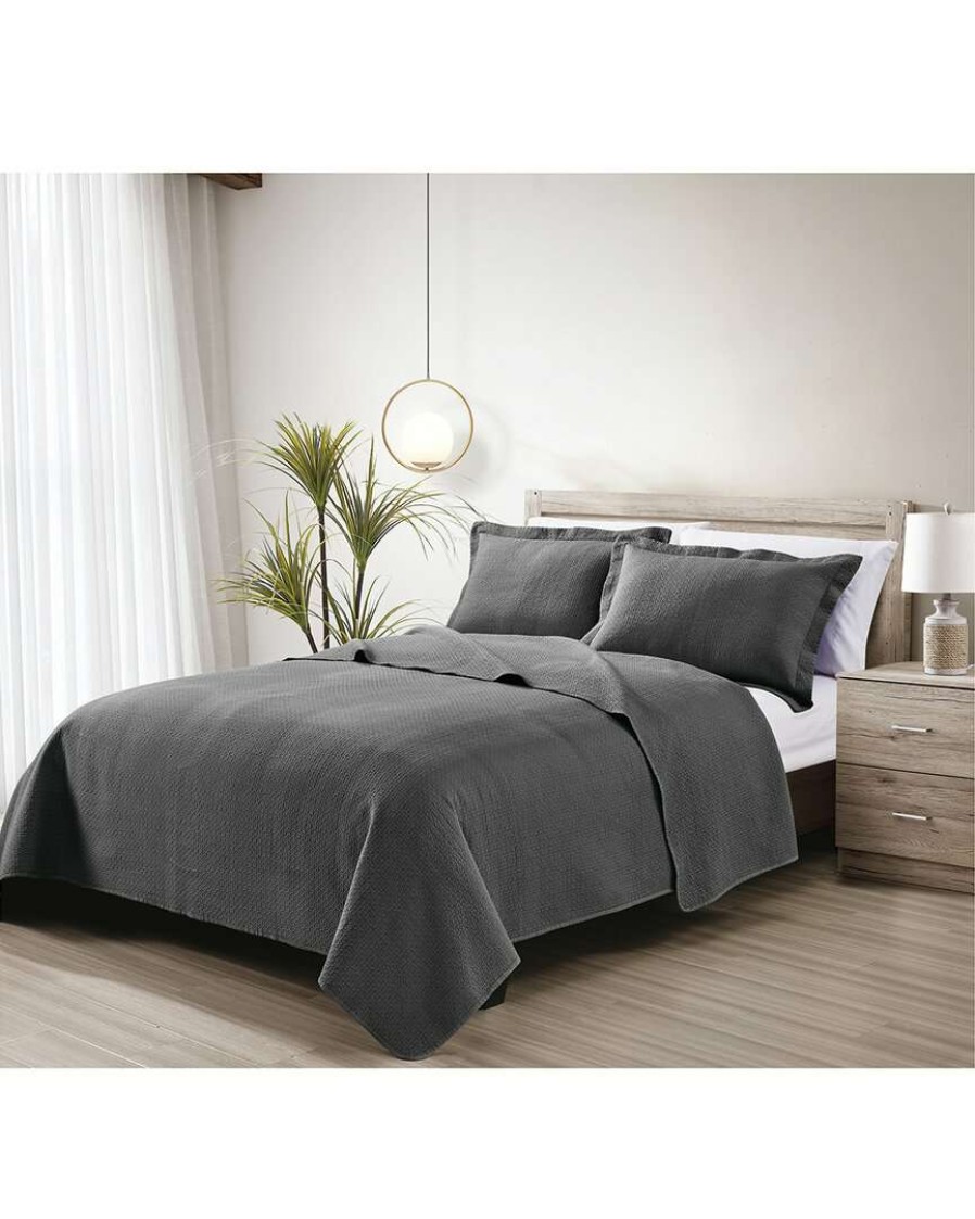 Comforters & Quilts * | Melange Home Stonewash Micro Vermechelli Quilt Set Comforters & Quilts