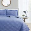 Comforters & Quilts * | Melange Home Stonewash Diamond Ruffles Quilt Set Comforters & Quilts