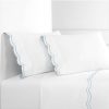 Sheets * | Melange Home Double Scalloped Embroidered Sheet Set Sheets Blue