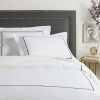 Duvet Inserts & Duvets * | Melange 300Tc Percale Single Embroidered Stripe Duvet Set Home Duvet Inserts & Duvets