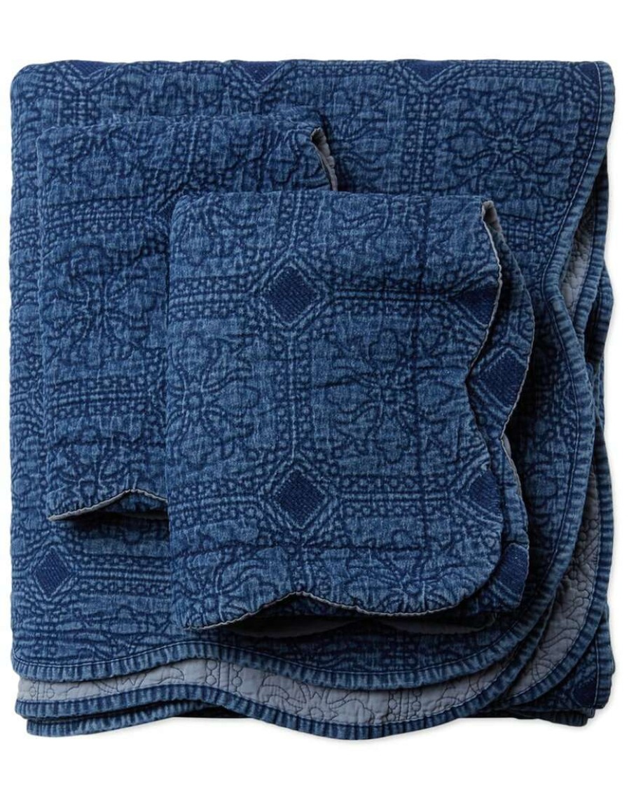 Comforters & Quilts * | Melange Denim Diamond Quilt Set Home Comforters & Quilts