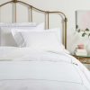 Duvet Inserts & Duvets * | Melange 300Tc Percale Single Embroidered Stripe Duvet Set Home Duvet Inserts & Duvets