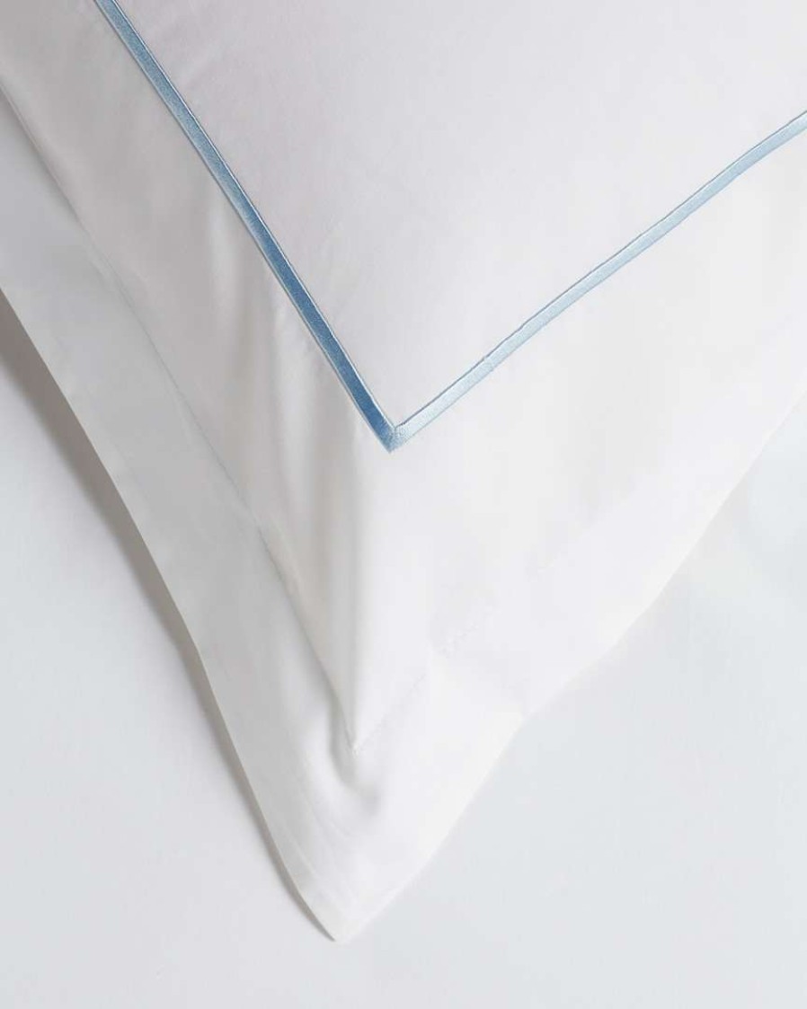 Duvet Inserts & Duvets * | Melange 300Tc Percale Single Embroidered Stripe Duvet Set Home Duvet Inserts & Duvets