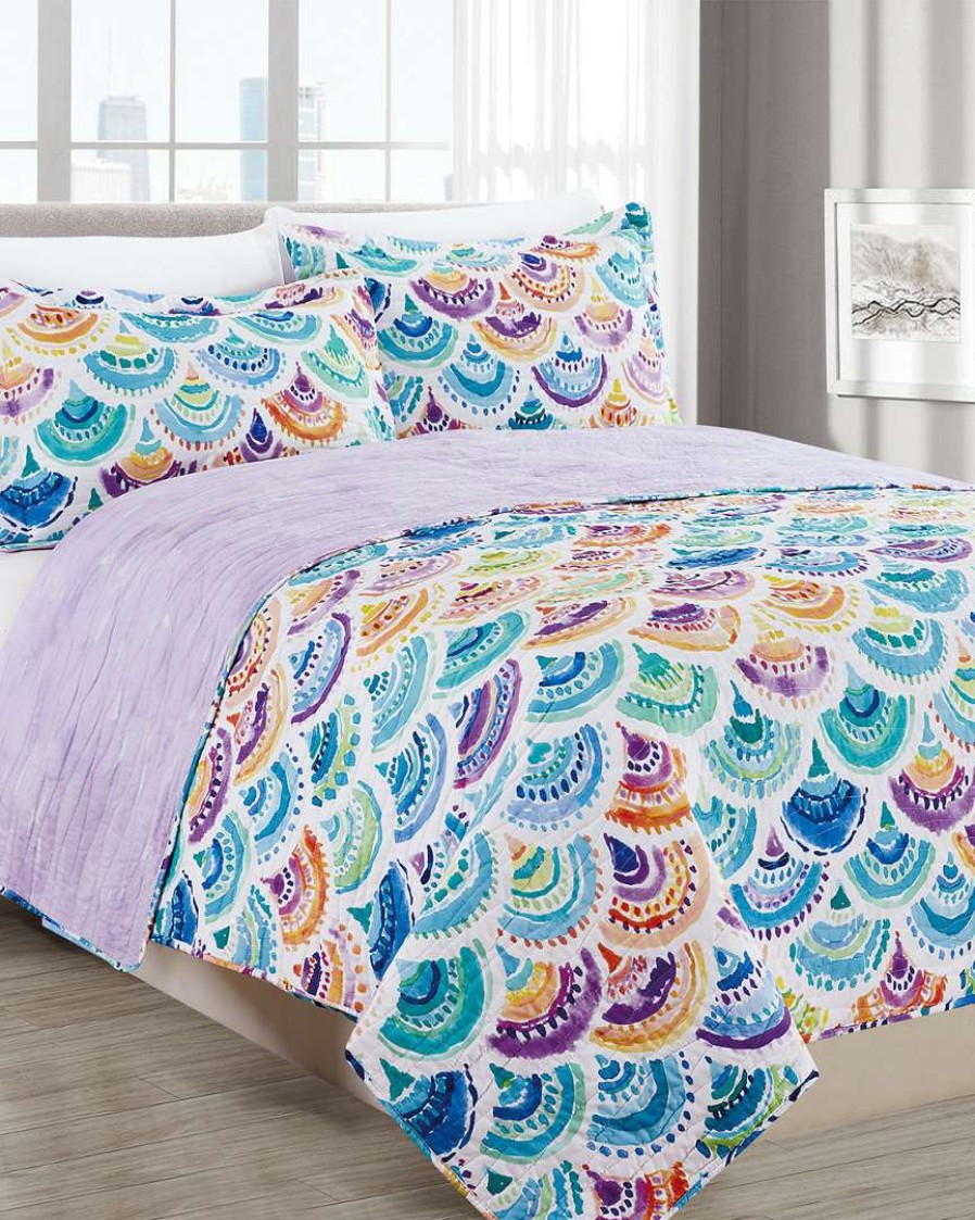 Comforters & Quilts * | Melange Barbarian Rainbow Mermacita Quilt Set Home Comforters & Quilts