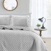 Comforters & Quilts * | Melange Home Stonewash Diamond Ruffles Quilt Set Comforters & Quilts