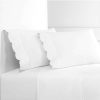 Sheets * | Melange Home Double Scalloped Embroidered Sheet Set Sheets White