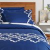 Duvet Inserts & Duvets * | Melange Home Lattice Embroidered Duvet Set Duvet Inserts & Duvets