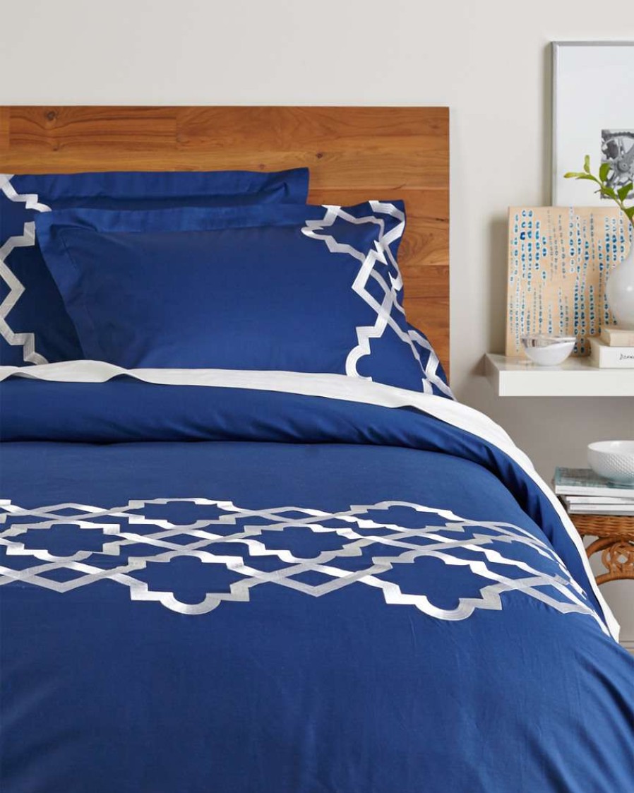 Duvet Inserts & Duvets * | Melange Home Lattice Embroidered Duvet Set Duvet Inserts & Duvets